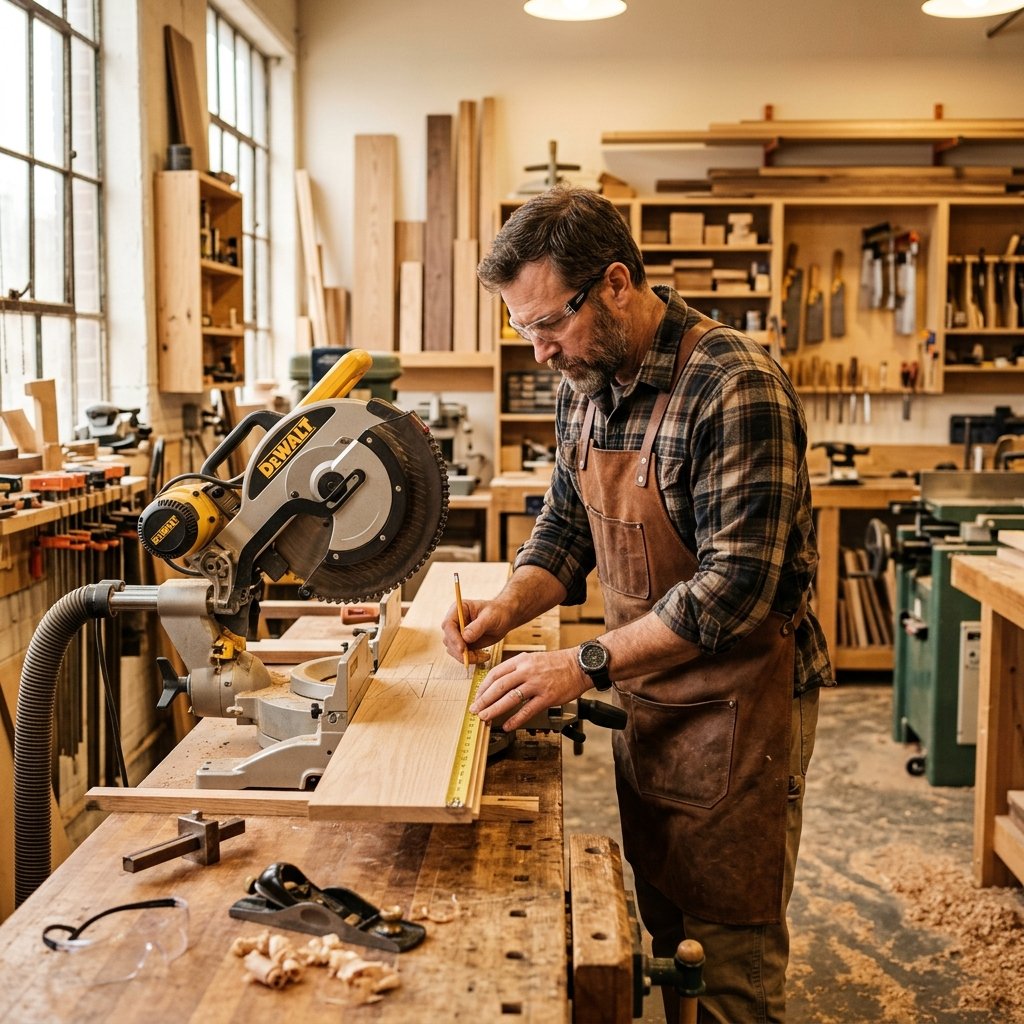 Craftsman at work on custom woodwork