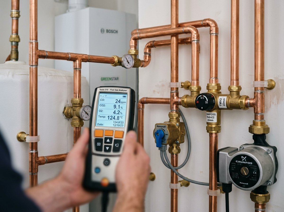 Digital flue gas analysis and boiler diagnostic testing in Reading