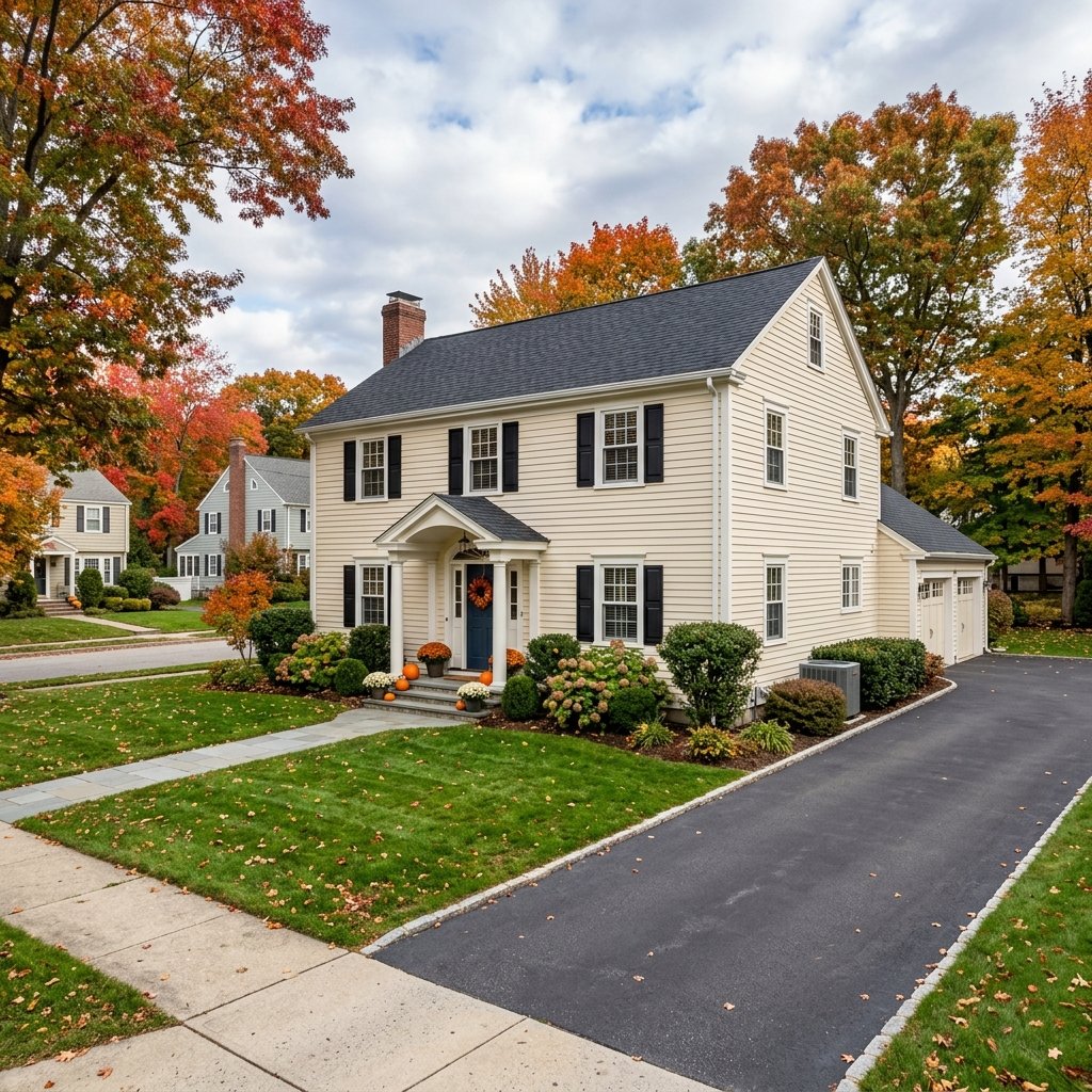 Attractive New England suburban home in Worcester, Massachusetts